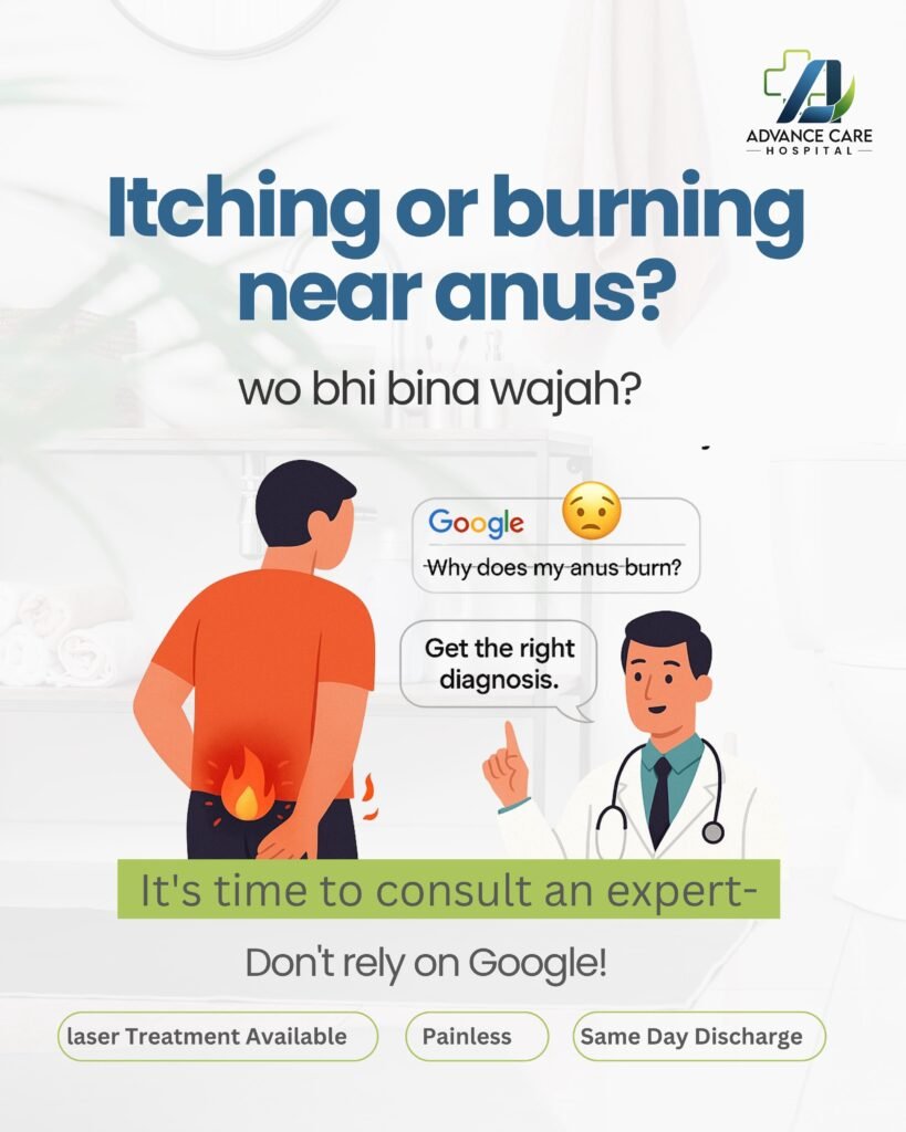 Consult expert for anal fissure discomfort.